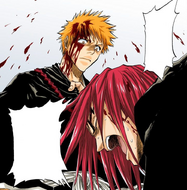 Renji begs Ichigo to save Rukia in his stead.