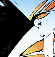 Ichigo uses Getsuga Tenshō against Grimmjow.