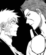 Aizen taunting Ichigo about how great his powers are.