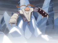 The Cloning Arrancar finds himself trapped in the frozen river.