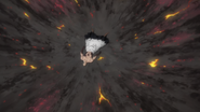Yamamoto is badly burned after suppressing the technique.