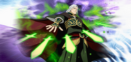 Promotional artwork of Ganryū wielding his energy swords.