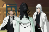 Byakuya presents his findings.