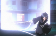 Rukia attacks Jinnai Dōko with Some no mai, Tsukishiro.