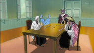 Kyoraku and Ukitake watch their Zanpakuto play