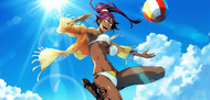 Yoruichi wearing a swimsuit.