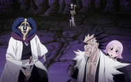 Mayuri, Nemu, Zaraki and Yachiru see something in the Dangai.