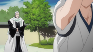 Ginrei encourages a young Byakuya.