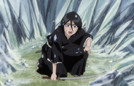 Rukia tells Ichigo to get away from there.