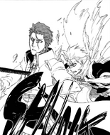 Hitsugaya stabbing Aizen.