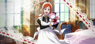 Orihime acting as a servant in a manor.