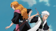 Hitsugaya and Matsumoto prepare for battle.