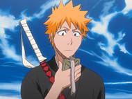 Ichigo is given a Substitute Shinigami Badge.