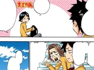 Mizuiro explains that he gets meals cooked for him by the women he stays with, to Tatsuki and Keigo's chagrin.