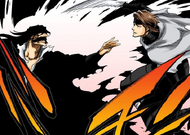 Aizen attacks Yhwach.