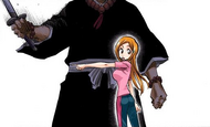 Jirōbō Ikkanzaka appears behind Orihime.