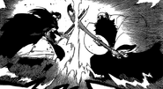 Shinigami i Quincy krzyżują bronie.