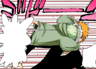 Nel tackles Ichigo in the face.