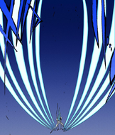 Grimmjow activates Desgarrón, creating ten massive talons attached to his fingers.
