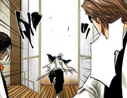 Kenpachi runs out of the meeting upon learning of an intruder in the Seireitei.