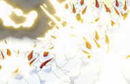 The Blanks explode around the Keigun.