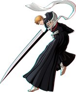 Substitute Shinigami Ichigo Kurosaki and his Zanpakutō, Zangetsu.