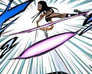 Tōsen utilizes Haien to destroy Grimmjow Jaegerjaquez's arm.