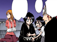 Rukia recovers rapidly from her injuries with Orihime's help.