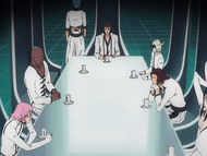 Grimmjow attempts to leave the meeting early.