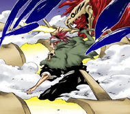 Renji struggles against Yylfordt.