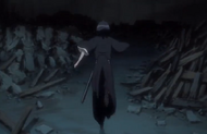 Rukia runs toward Kenpachi and Byakuya's battle.