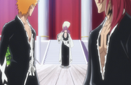 Hikifune warns Renji and Ichigo to be careful as they progress through the palace.