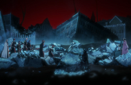 Byakuya and the other Shinigami are shocked by Shunsui freeing Aizen.
