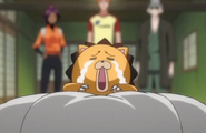 Kon cries on Rukia's pillow.