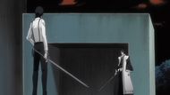 Tsukishima and Byakuya stare down one another.