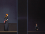 Rangiku visits Hinamori in her cell.