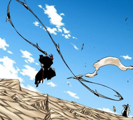 Renji prepares to attack Aizen again.