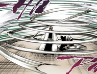 Aizen and Gin escape from Unohana using Sentan Hakuja.