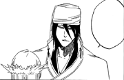 Byakuya menenangkan Rukia agar mencairkan Bankai-nya dengan pelan.