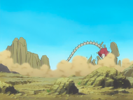 Hihiō Zabimaru is left reeling by Patros's highest-level energy blast.