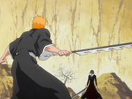 Ichigo grabs a jagged blade.