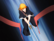 Ichigo severs Grand Fisher's tentacle.