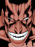 Kenpachi's demonic face while using his Bankai.