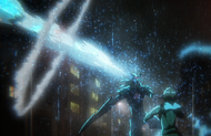 Masaki fires a point-blank  through White's head after letting him bite her.