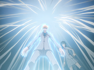 Ichigo manages to use Reiraku a high-level ability.