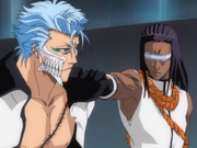 Tōsen confrontando a Grimmjow