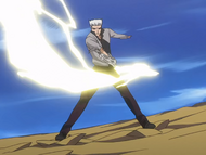 Kariya begins using the lightning manipulation of Messer.