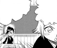 Yachiru asks Nanao to begin the Shinigami Women's Association's meeting.