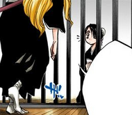 Rangiku delivers Aizen's letter to Hinamori.