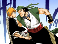 Ganju confronts Ichigo as he prepares to explain his motivation for helping him.